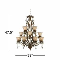 Iron Leaf 39" Wide Roman Bronze And Crystal Chandelier 11 Iron Leaf 39" Wide Roman Bronze And Crystal Chandelier -Outlet The Radiantix Store iron leaf 39 inch wide roman bronze and crystal chandelier 7g197views3