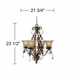Iron Leaf 4-Light Roman Bronze And Crystal Chandelier -Outlet The Radiantix Store iron leaf 4 light roman bronze and crystal chandelier x9481views4