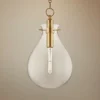 Ivy 12 1/2" Wide Aged Brass And Clear Glass LED Modern Pendant Light -Outlet The Radiantix Store ivy 12 and one half inch wide aged brass and clear glass led modern pendant light 66j10cropped