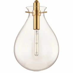 Ivy 12 1/2" Wide Aged Brass And Clear Glass LED Modern Pendant Light -Outlet The Radiantix Store ivy 12 and one half inch wide aged brass and clear glass led modern pendant light 66j10views2