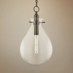 Ivy 12 1/2" Wide Old Bronze LED Pendant Light W/ Clear Glass