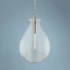 Ivy 18"W Polished Nickel LED Pendant Light W/ Clear Glass -Outlet The Radiantix Store ivy 18 inchw polished nickel led pendant light w clear glass 66j84cropped
