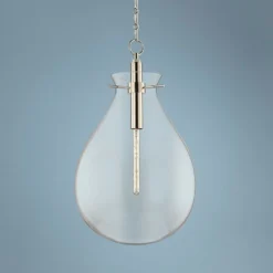 Ivy 18"W Polished Nickel LED Pendant Light W/ Clear Glass
