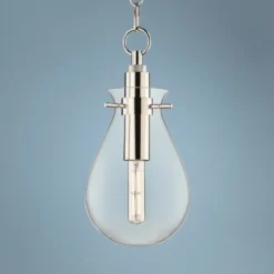 Ivy 7 1/2"W Polished Nickel LED Mini Pendant W/ Clear Glass
