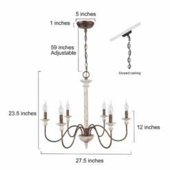 Izuell 27 1/2" Wide Weathered Gray White 6-Light Chandelier -Outlet The Radiantix Store izuell 27 and one half inch wide weathered gray white 6 light chandelier 507e5views5