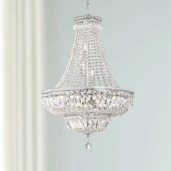 James Moder Ibiza 24"W Silver 11-Light Crystal Chandelier