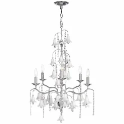 James Moder Murano 26" Wide Silver 6-Light Chandelier -Outlet The Radiantix Store james moder murano 26 inch wide silver 6 light chandelier 19j07views5
