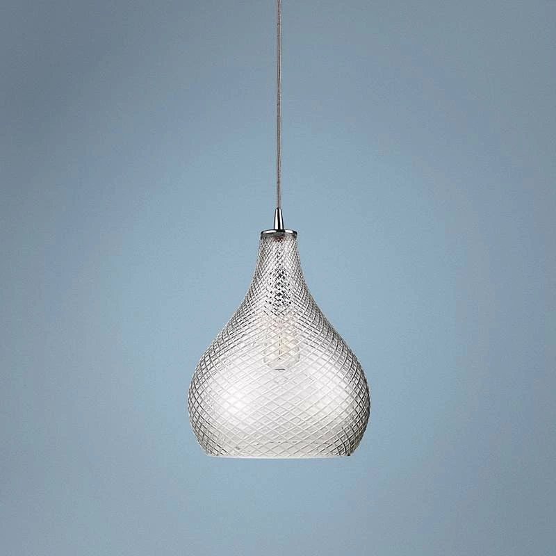 Jamie Young 13" Wide Curved Cut Clear Glass Pendant 3 Jamie Young 13" Wide Curved Cut Clear Glass Pendant