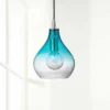 Jamie Young Gradient Aqua Glass 7" Wide Mini Pendant -Outlet The Radiantix Store jamie young gradient aqua glass 7 inch wide mini pendant y0098cropped
