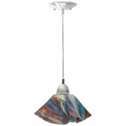 Jezebel Lily 8 1/2 Wide Daylily Nickel Mini Pendant