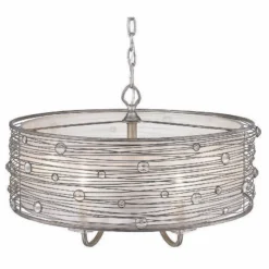 Golden Lighting Joia Collection 25 1/4" Wide Peruvian Silver Pendant -Outlet The Radiantix Store joia collection 25 and one quarter inch wide peruvian silver pendant 4w504views2