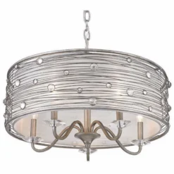 Golden Lighting Joia Collection 25 1/4" Wide Peruvian Silver Pendant -Outlet The Radiantix Store joia collection 25 and one quarter inch wide peruvian silver pendant 4w504views3