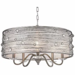 Golden Lighting Joia Collection 25 1/4" Wide Peruvian Silver Pendant -Outlet The Radiantix Store joia collection 25 and one quarter inch wide peruvian silver pendant 4w504views4