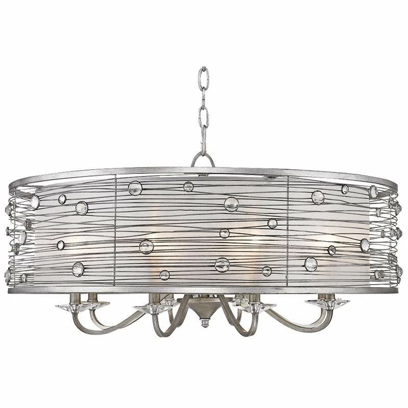 Golden Lighting Joia Collection 28 1/2" Wide Peruvian Silver Pendant 4 Golden Lighting Joia Collection 28 1/2" Wide Peruvian Silver Pendant - Image 2