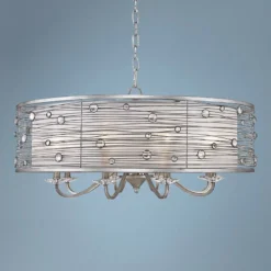 Golden Lighting Joia Collection 28 1/2" Wide Peruvian Silver Pendant