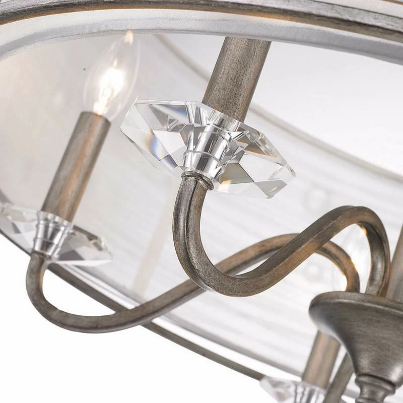 Golden Lighting Joia Collection 28 1/2" Wide Peruvian Silver Pendant 5 Golden Lighting Joia Collection 28 1/2" Wide Peruvian Silver Pendant - Image 3