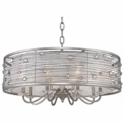 Golden Lighting Joia Collection 28 1/2" Wide Peruvian Silver Pendant 12 Golden Lighting Joia Collection 28 1/2" Wide Peruvian Silver Pendant -Outlet The Radiantix Store joia collection 28 and one half inch wide peruvian silver pendant 4w502views3
