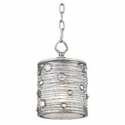 Golden Lighting Joia Collection 7" Wide Peruvian Silver Mini Pendant -Outlet The Radiantix Store joia collection 7 inch wide peruvian silver mini pendant 4w505