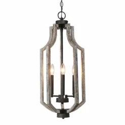 Jolla 12 3/4"W Distressed Weathered Wood 3-Light Chandelier