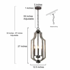 Jolla 12 3/4"W Distressed Weathered Wood 3-Light Chandelier -Outlet The Radiantix Store jolla 12 and three quarter inchw distressed weathered wood 3 light chandelier 646p5views5