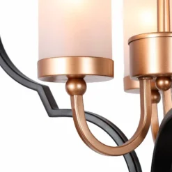 Jonas 14 1/2" Wide Black And Gold 3-Light Chandelier -Outlet The Radiantix Store jonas 14 and one half inch wide black and gold 3 light chandelier 244e3views2