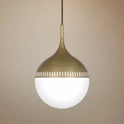 Jonathan Adler Rio 12" Wide Antique Brass Pendant Light