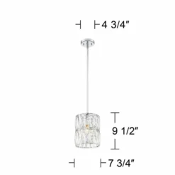 Juliette 7 3/4" Wide Chrome And K9 Crystal Mini Pendant -Outlet The Radiantix Store juliette 7 and three quarter inch wide chrome and k9 crystal mini pendant 53x06views4