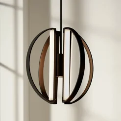 Justice Design Liv 18" Wide Matte Black LED Chandelier