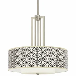 Kaleidoscope Flowers Carey 24" Wide Brushed Nickel 4-Light Chandelier