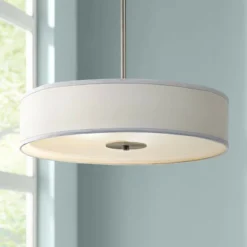 Kichler 20" Wide Nickel And White Shade Modern Pendant Ceiling Light