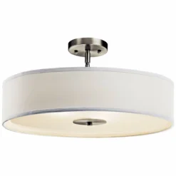 Kichler 20" Wide Nickel And White Shade Modern Pendant Ceiling Light -Outlet The Radiantix Store kichler 20 inch wide nickel and white shade modern pendant ceiling light w0672views1