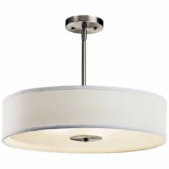 Kichler 20" Wide Nickel And White Shade Modern Pendant Ceiling Light -Outlet The Radiantix Store kichler 20 inch wide nickel and white shade modern pendant ceiling light w0672views2