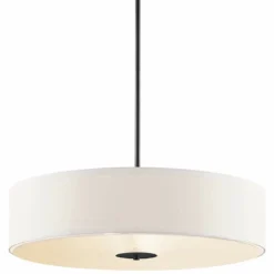 Kichler 24" Wide 3-Light White Drum Modern Pendant