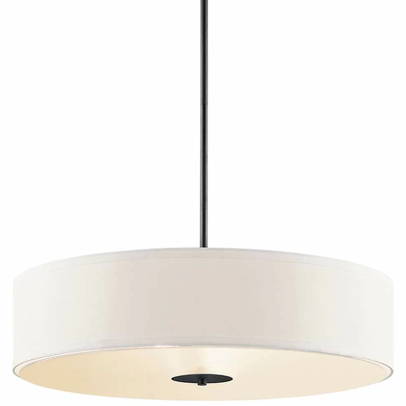 Kichler 24" Wide 3-Light White Drum Modern Pendant 3 Kichler 24" Wide 3-Light White Drum Modern Pendant