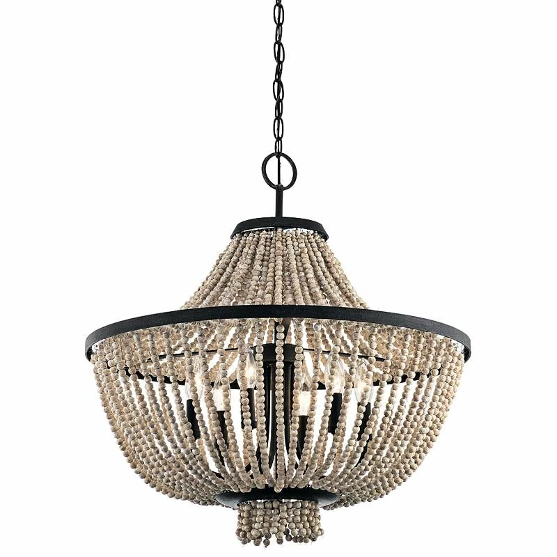 Kichler Brisbane 24"W Distressed Black 6-Light Chandelier 4 Kichler Brisbane 24"W Distressed Black 6-Light Chandelier - Image 2