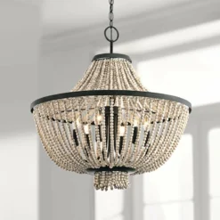 Kichler Brisbane 24"W Distressed Black 6-Light Chandelier