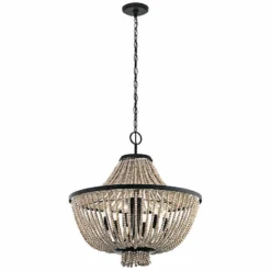 Kichler Brisbane 24"W Distressed Black 6-Light Chandelier 7 Kichler Brisbane 24"W Distressed Black 6-Light Chandelier -Outlet The Radiantix Store kichler brisbane 24 inchw distressed black 6 light chandelier 18p18views1