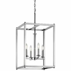 Kichler Crosby 16" Wide Dual-Chrome 4-Light Foyer Pendant -Outlet The Radiantix Store kichler crosby 16 inch wide dual chrome 4 light foyer pendant 16w09