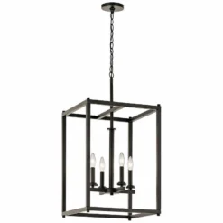 Kichler Crosby 16" Wide Olde Bronze 4-Light Foyer Pendant -Outlet The Radiantix Store kichler crosby 16 inch wide olde bronze 4 light foyer pendant 16w10views1