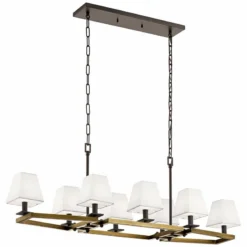Kichler Dancar 48" Wide Natural Brass Kitchen Island Light Chandelier -Outlet The Radiantix Store kichler dancar 48 inch wide natural brass kitchen island light chandelier 75c73