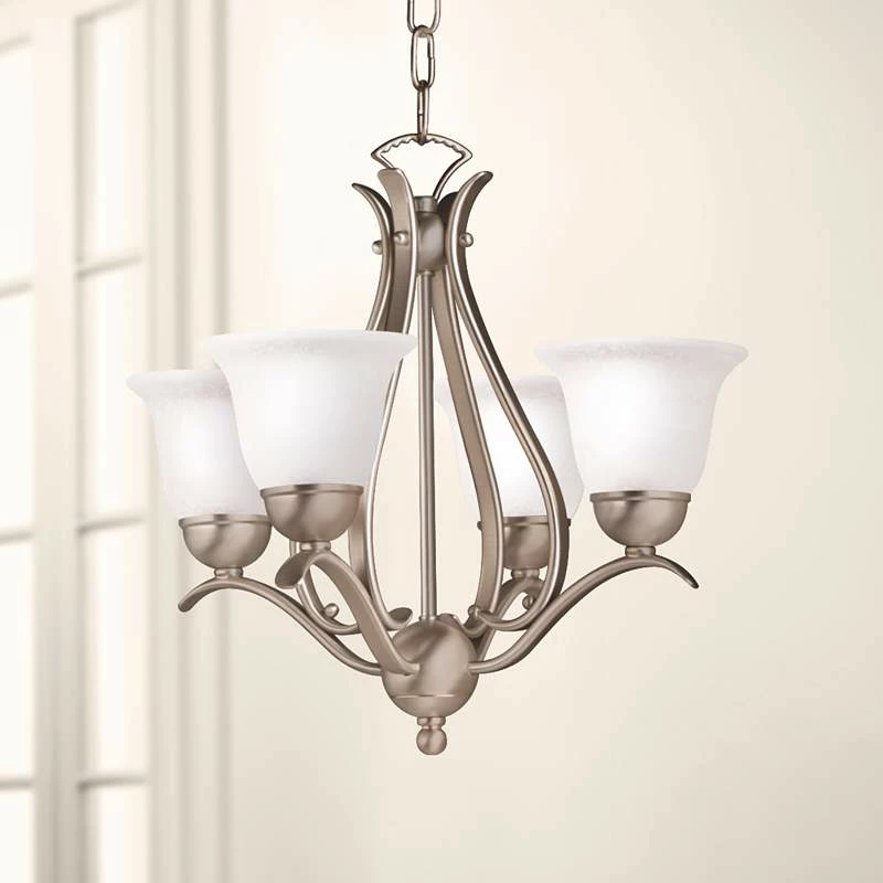 Kichler Dover 18" Wide Four Light Brushed Nickel Uplight Chandelier 4 Kichler Dover 18" Wide Four Light Brushed Nickel Uplight Chandelier - Image 2