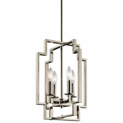 Kichler Downtown Deco 12" Wide Polished Nickel Foyer Pendant 6 Kichler Downtown Deco 12" Wide Polished Nickel Foyer Pendant -Outlet The Radiantix Store kichler downtown deco 12 inch wide polished nickel foyer pendant 16w08