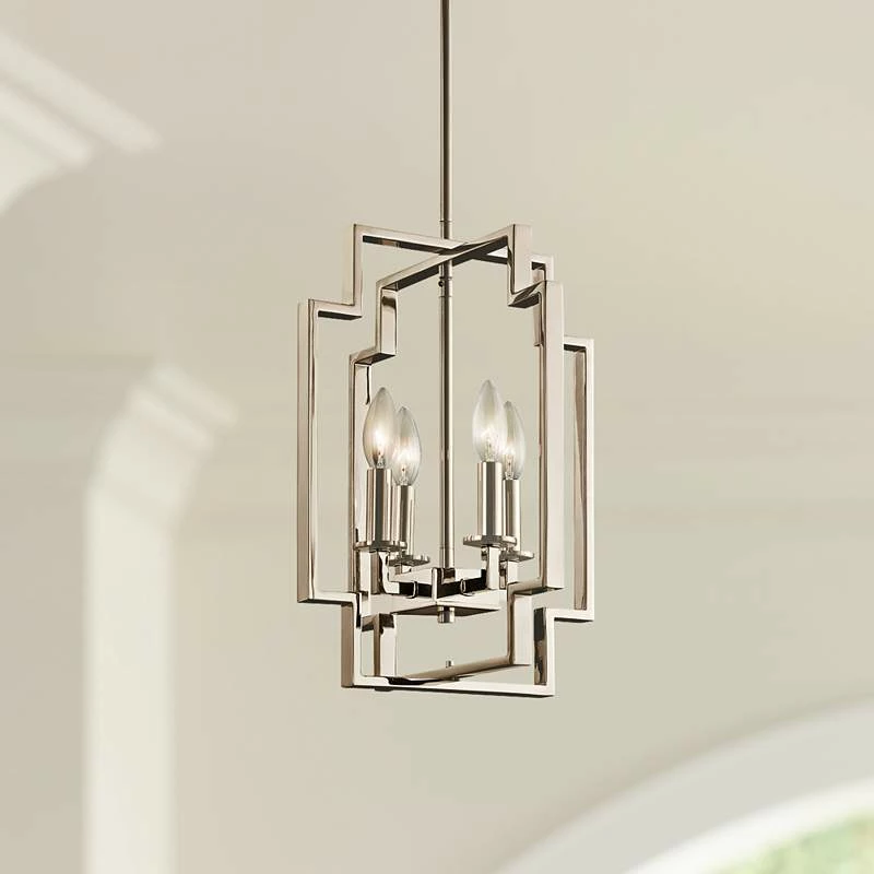 Kichler Downtown Deco 12" Wide Polished Nickel Foyer Pendant 3 Kichler Downtown Deco 12" Wide Polished Nickel Foyer Pendant