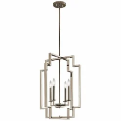 Kichler Downtown Deco 18" Wide Polished Nickel Foyer Pendant -Outlet The Radiantix Store kichler downtown deco 18 inch wide polished nickel foyer pendant 18p49views1