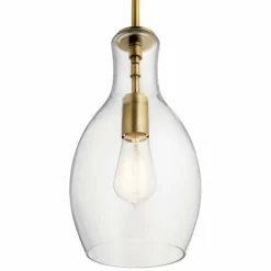 Kichler Everly 7" Wide Natural Brass Mini Pendant Light -Outlet The Radiantix Store kichler everly 7 inch wide natural brass mini pendant light 75d76views1