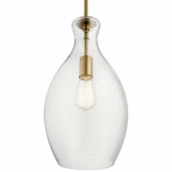 Kichler Everly 8 3/4" Wide Natural Brass Mini Pendant Light -Outlet The Radiantix Store kichler everly 8 and three quarter inch wide natural brass mini pendant light 75d18views1