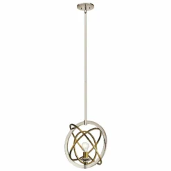 Kichler Ibis 15"W Polished Nickel And Brass Pendant Light -Outlet The Radiantix Store kichler ibis 15 inchw polished nickel and brass pendant light 64h40