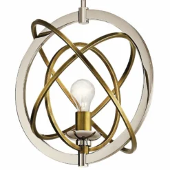 Kichler Ibis 15"W Polished Nickel And Brass Pendant Light -Outlet The Radiantix Store kichler ibis 15 inchw polished nickel and brass pendant light 64h40views3