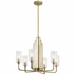Kichler Kimrose 27" Wide Six Light Modern Brass Finish Chandelier -Outlet The Radiantix Store kichler kimrose 27 inch wide six light modern brass finish chandelier 459d1views1