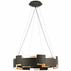 Kichler Moderne 26 1/2" Wide LED Olde Bronze 2-Light Pendant -Outlet The Radiantix Store kichler moderne 26 and one half inch wide led olde bronze 2 light pendant 18p46
